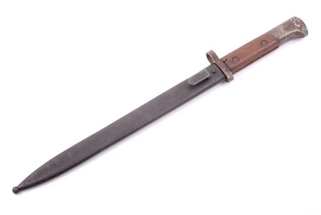 bayonet, VZ 24, total length 43.3 cm, blade length 29.9 cm, was used from 1923 until the end of the World War II, designed for the German K98 Mauser rifle and was also suitable for Czech rifles VZ 23 and VZ 24, Poland