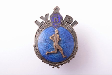 badge, Polytechnic Institute Sports Society "Daugava", LVPI, Latvia, USSR, 50ies of 20 cent., 28 x 19.6 mm