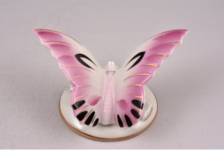 figurine, Butterfly, porcelain, Riga (Latvia), USSR, Riga porcelain factory, the 50ies of 20th cent., h 5 cm, first grade