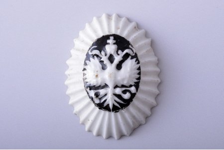 cockade, porcelain, Russia, 36.2 X 27.4 mm, small chips on the edge