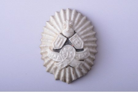 cockade, porcelain, Russia, 35.8 x 27.4 mm, chips on the edge