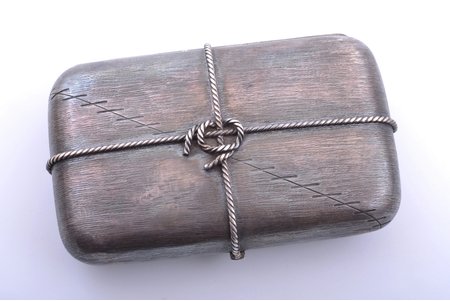 snuff-box, silver, 84 standard, 213.40 g, gilding, 12.4 x 7.8 x 3.6 cm, 1818-1864, St. Petersburg, Russia