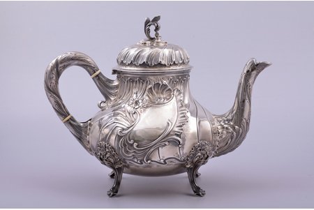 coffeepot, silver, 950 standard, 639.50 g, h 19.2 cm, France