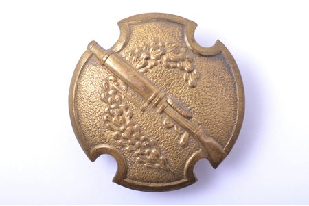 badge, Army expert-shooter (machine gun), Latvia, the 30ies of 20th cent., 30.7 x 30.2 mm