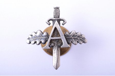 miniature badge, Aizsargi (Defenders), silver, Latvia, 20-30ies of 20th cent., 28.8 x 27.4 mm