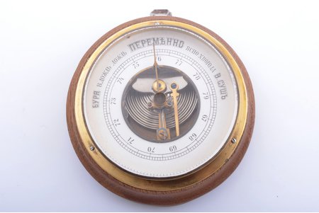 wall barometer, in Russian, wood, Ø 11.8 cm