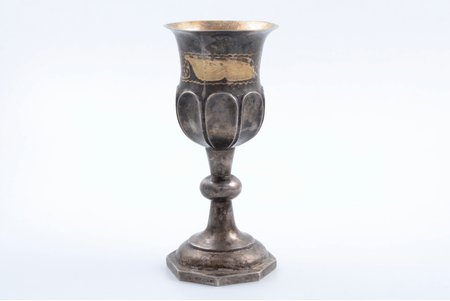cup, silver, 84 standard, 189.65 g, engraving, gilding, h 15.2 cm, 1896-1907, Vilna, Russia