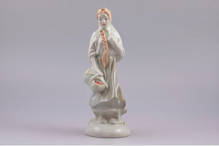 figurine, Baibinja, porcelain, Riga (Latvia), USSR, Riga porcelain factory, molder - Rimma Pancehovskaya, the 50ies of 20th cent., h 21.3 cm, first grade