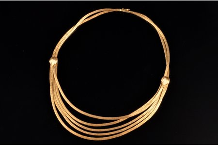 ожерелье, золото, 750 проба, 51.13 г., размер изделия 43 см, Италия, в оригинальной коробке