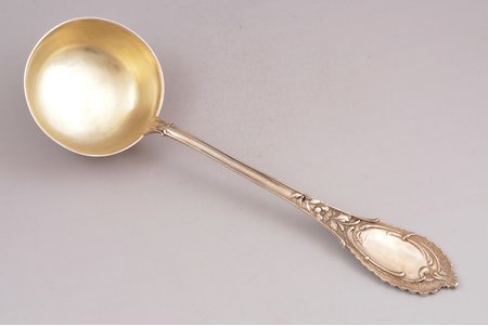 ladle, silver, 84 standart, 1896-1907, 260.30 g, by Gutav Klingert(?), Russia, 30.9 cm