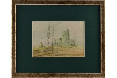 Манголдс Хербертс (1901-1978), Восточный мотив, бумага, акварель, 10х14 см
