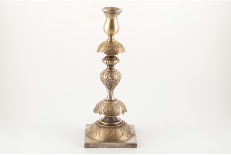 candlestick, Fraget, Warszawa, silver plated, Russia, Congress Poland, the border of the 19th and the 20th centuries, h 31 cm