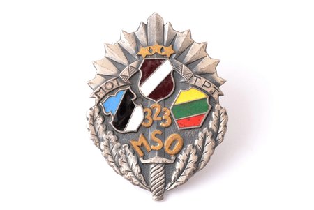 badge, MSO 323, Baltic Guard Service, British Army of the Rhine 323th Transport Unit, 40ies of 20 cent., 59.2 x 44.6 mm