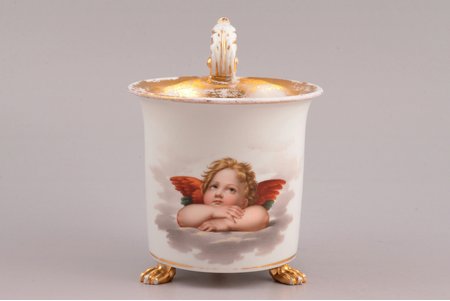 krūze, porcelāns, Meissen, Vācija, h (ar rokturi) 10.6 cm