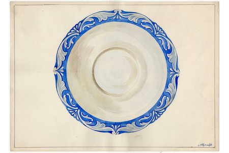 sketch, technical specifications, Rīga porcelain factory, Riga (Latvia), USSR, the 50ies of 20th cent., 28.6 x 39.8 cm, folder is not included in the lot