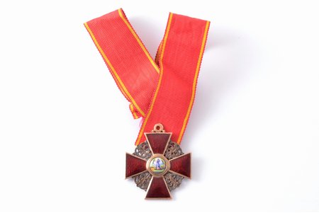 Svētās Annas ordenis, 3. pakāpe, zelts, emalja, 56 prove, Krievijas Impērija, 19. gs. beigas, 39.1 x 34.4 mm, 7.77 g, Alberta Kejbeļa darbnīca