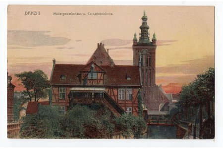 открытка, церковь, Данциг (Гданьск), Польша, начало 20-го века, 13,8x9 см
