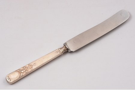 knife, silver/metal, 84 standart, 1896-1907, total weight of item 73 g, "Fabergé", Moscow, Russia, 21.5 cm