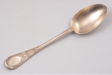 soup spoon, silver, 84 standard, 105.90 g, 22 cm, "Fabergé", 1896-1907, Moscow, Russia