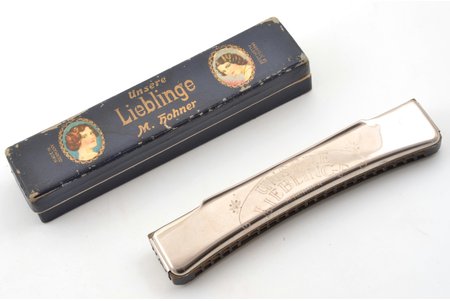 harmonica, M. Hohner, in original case, Germany, the 30ties of 20th cent., 17.7 x 3.4 x 2.6 cm