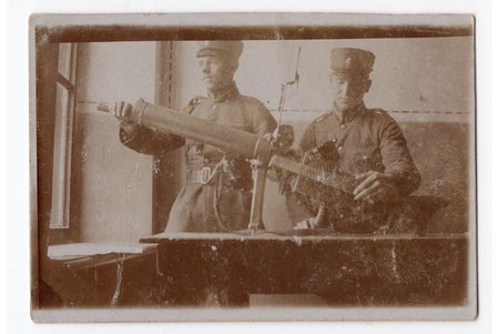 фотография, Латвийская армия, пулемет, Латвия, 20-30е годы 20-го века, 8,8x5,8 см