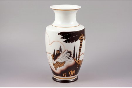 vase, "Rest", porcelain, Burtnieks manufactory, sketch by Sigismunds Vidbergs, Riga (Latvia), the 30ties of 20th cent., 22.5 cm