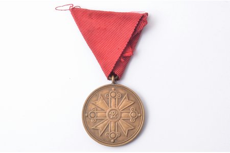 знак, почетный Знак Отличия Ордена Виестура, 3-я степень, бронза, Латвия, 1938-1940 г., 34.6 x 30 мм, фирма "S. Bercs"