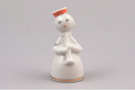figurine, A Girl With A Flute (from the band), porcelain, Riga (Latvia), USSR, Riga porcelain factory, molder - Levon Agadzanjan, the 60ies of 20th cent., 6.2 cm, first grade