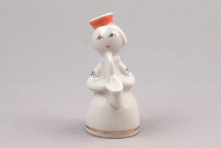 figurine, A Girl With Saxophone (from the band), porcelain, Riga (Latvia), USSR, Riga porcelain factory, molder - Levon Agadzanjan, 1969, 6.3 cm, first grade
