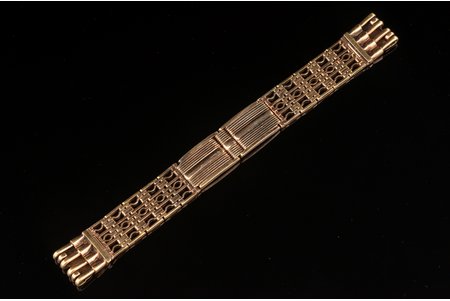 watch bracelet, USSR, the 50ies of 20th cent., silver, gold plated, 875 standart, 31.05 g, 15.5 cm