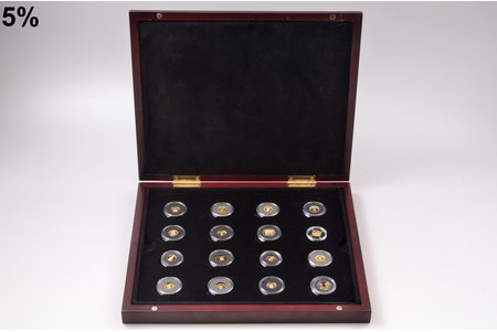 A set of coins from different countries in miniature, gold, fineness 999, 8 g, fine gold weight 8 g
