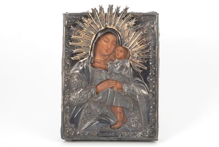 icon, Mother of God, The Seeker of the Lost, board, painting, silver oklad, 84 standard, Moscow, Russia, 1842, 18.3 х 13.7 cm