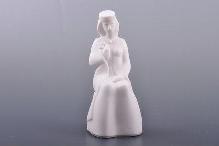 figurine, Girl in traditoinal costume, bisque, Riga (Latvia), sculpture's work, by Vera Veisa, h 10.2 cm
