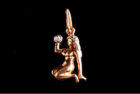 a pendant, Virgo, gold, 585 standard, 1.53 g., the item's dimensions 1.9 cm, 2000ies, Latvia