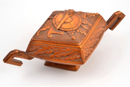 case, traditional motif, wood, Latvia, the 30ties of 20th cent., 30x15.5x12 cm