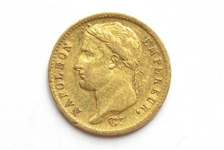 France, 20 francs, 1811, Napoléon I, gold, fineness 900, 6.45161 g, fine gold weight 5.806 g, F# 516, KM# 695, actual weight 6.42 g