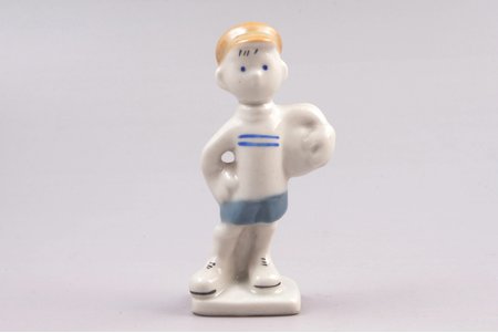 figurine, Goalkeeper, porcelain, Riga (Latvia), USSR, Riga porcelain factory, the 50ies of 20th cent., 9.2 cm, first grade
