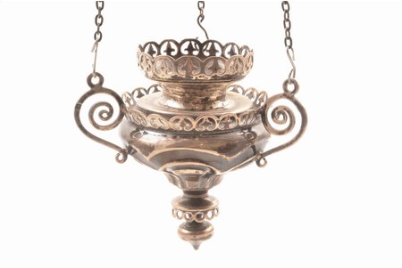 sanctuary lamp, silver, 84 standard, 209 g, Ø 7.8 / Øin 5.6 cm, factory of Frolov Alexey Fjodorovich, 1870, Moscow, Russia
