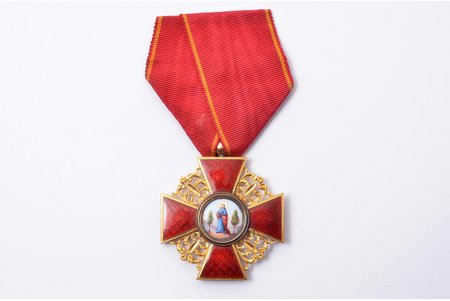 орден, орден Святой Анны, 3-я степень, золото, 56 проба, Российская Империя, конец 19-го века, 43.2x 38 мм