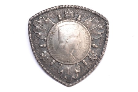sakta, "Five lats coin", silver, 39.1 g., the item's dimensions 7 x 6.8 cm, the 20-30ties of 20th cent., Latvia