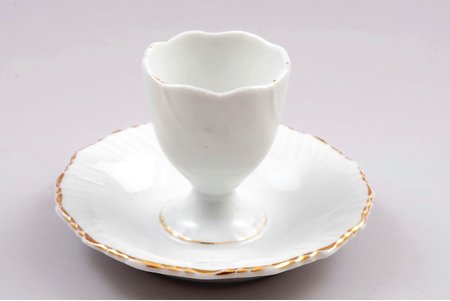 egg holder, porcelain, M.S. Kuznetsov manufactory, Russia, the 30ties of 20th cent., h 10.3 / h 6.2 cm, Dmitrov factory (Verbilki)