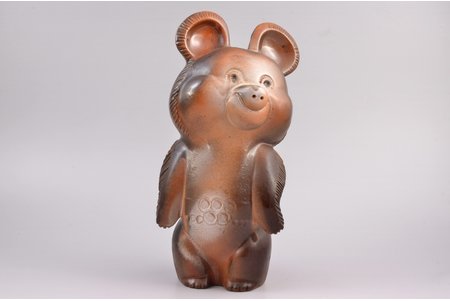 figurine, The Olympic Bear, ceramics, Riga (Latvia), USSR, "Latvian Ceramics" workshop, the 80ies of 20th cent., 26.5 cm