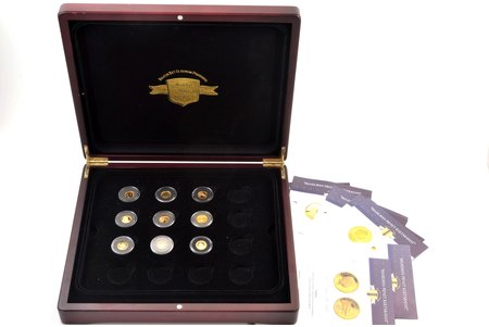 "Dažādu valstu monētu komplekts miniatūrā", zelts, 999.9 prove, 11.377 g, tīra zelta svars 11.377 g