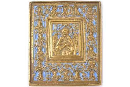 ikona, Kristus Svētītais Klususms, vara sakausējuma, 1-krāsu emalja, Krievijas impērija, 19. gs., 14.3 x 12.2 x 0.7 cm, 493.20 g.