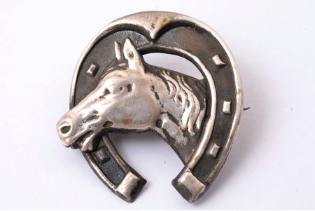 badge, Horse race, silver, 84 standard, Russia, 1908-1917, 33 x 22 mm, 2.10 g