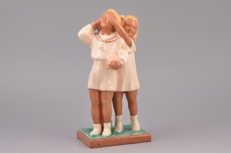 figurine, Children, ceramics, Lithuania, USSR, Kaunas industrial complex "Daile", 19.8 cm