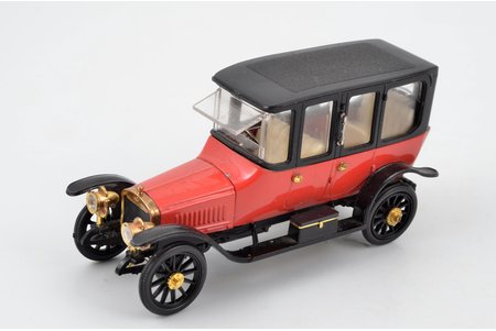 car model, Russo-Balt S24/40 Limousine Berlin 1913 Nr. A37, metal, USSR, 1983-1987, missing horn and spare wheel mount