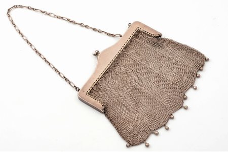 an evening bag, silver, 84 standard, 289.3 g, chainmail, 15.7 x 17.8 cm, 1908-1917, Moscow, Russia