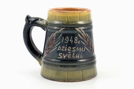 beer mug, 1948. Song festival, ceramics, Riga (Latvia), 1948, h 13 cm