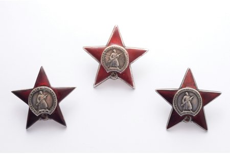 order, Order of the Red Star, Nr. 1854184, 848701, 1302764, USSR, restored enamel